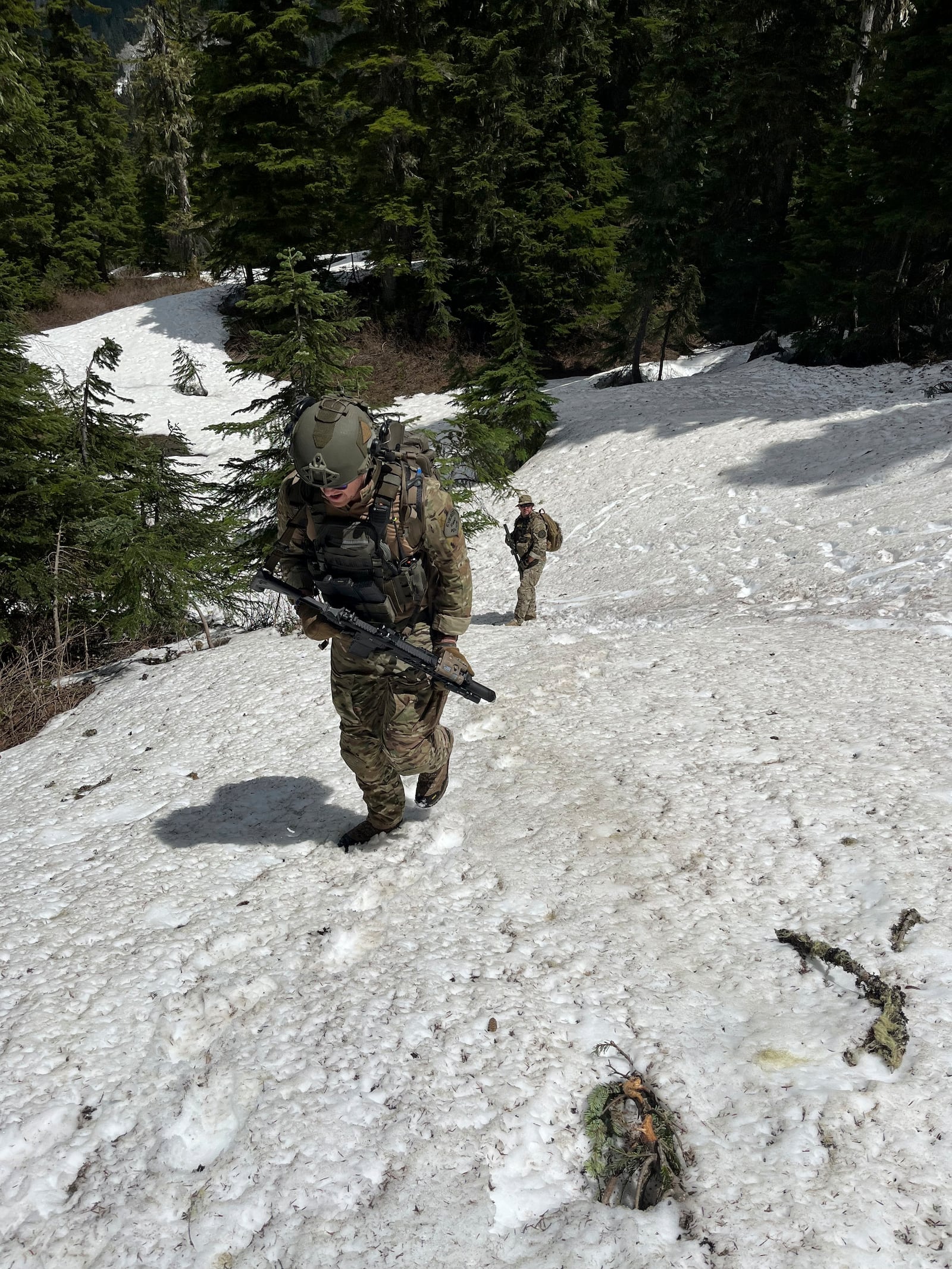 In this handout photo provided by the Snohomish County Sheriff's Office deputies participate in the search for Travis Decker, at an undisclosed location in Washington state, Friday, June 6, 2025. (Snohomish County Sheriff's Office photo via AP)