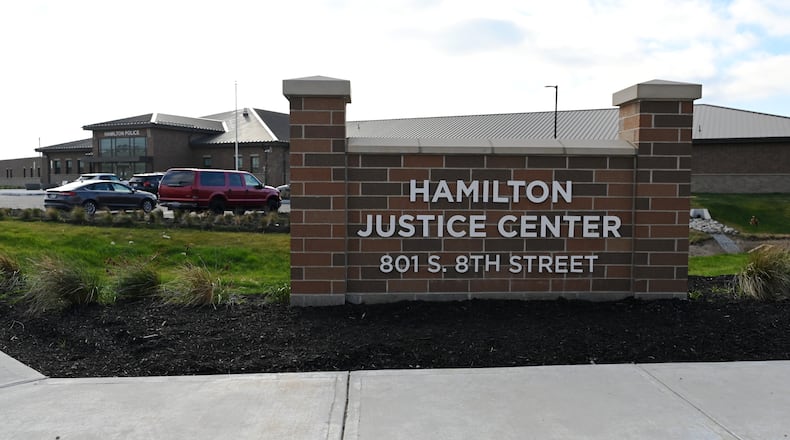 The Hamilton Police Department has begun the move-in process to the 64,000-square-foot, $32 million Hamilton Justice Center that spans from South 8th Street to Hanover Street, and sits across from the Butler County Sheriff's Office. The police department will move in this month and the courts will move in early 2025. MICHAEL D. PITMAN/STAFF