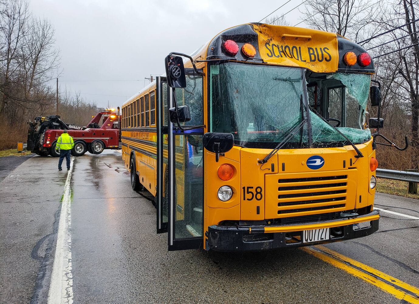 Driver injured when tree falls on bus
