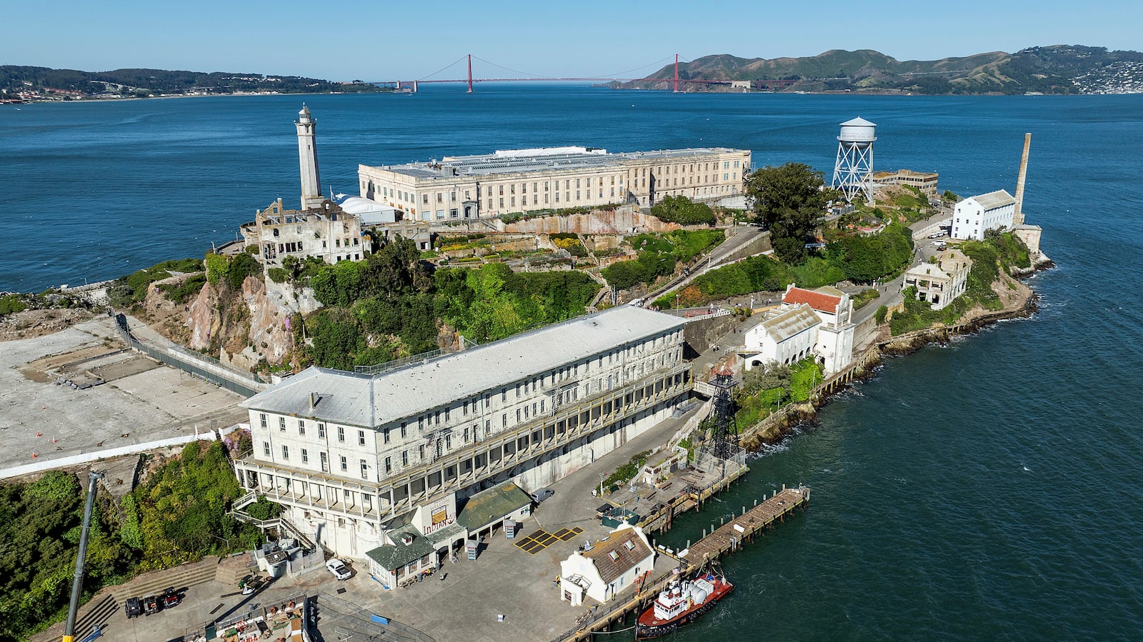 FILE - Alcatraz Island is pictured on Monday, May 5, 2025, in San Francisco. (AP Photo/Noah Berger, File)