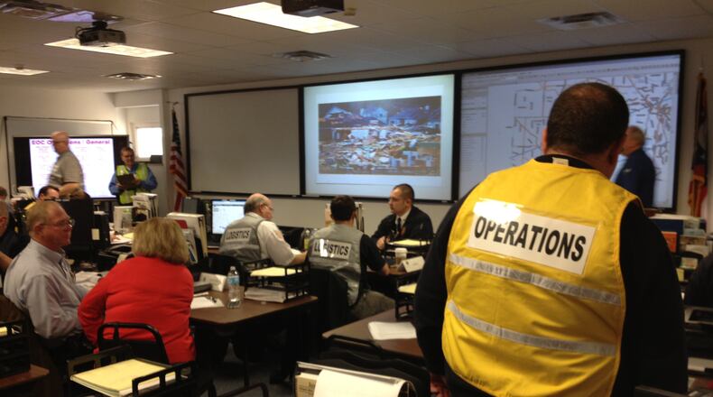 Butler County rescue workers participate in a previous training exercise. As Hurricane Irma barrels down on the Florida coast, the Butler County Emergency Management Team is gearing up to head down there. STAFF FILE PHOTO