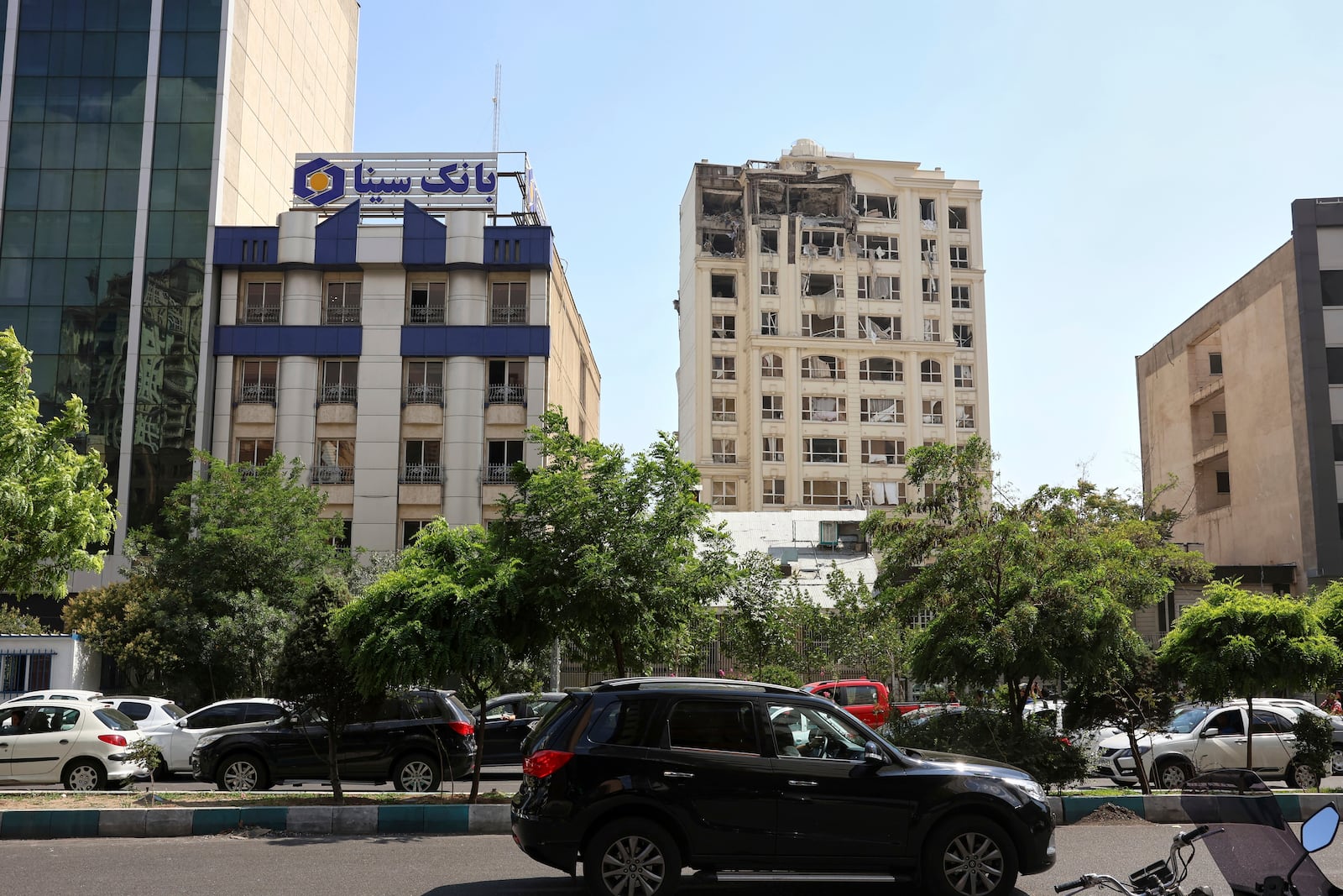 The top floor of an apartment building damaged in an Israeli army strike is seen in Tehran, Iran's capital, Friday, June 13, 2025. (AP Photo)