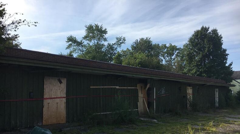 Abandoned building at 3310 Tytus Ave. where a suspicious fire happened Tuesday evening. RICK McCRABB/STAFF