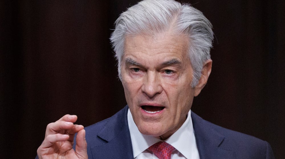 Administrator for the Centers for Medicare & Medicaid Services Dr. Mehmet Oz speaks during a news conference in the Old Eisenhower Executive Office Building on the White House campus Wednesday, Feb. 25, 2026, in Washington. (AP Photo/Tom Brenner)