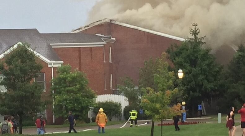 A fire broke out Aug. 13 at Mount Pleasant Place after four lightning bolts conjoined and struck the building. The fire forced the evacuation of about 70 residents from the three-story independent living facility.