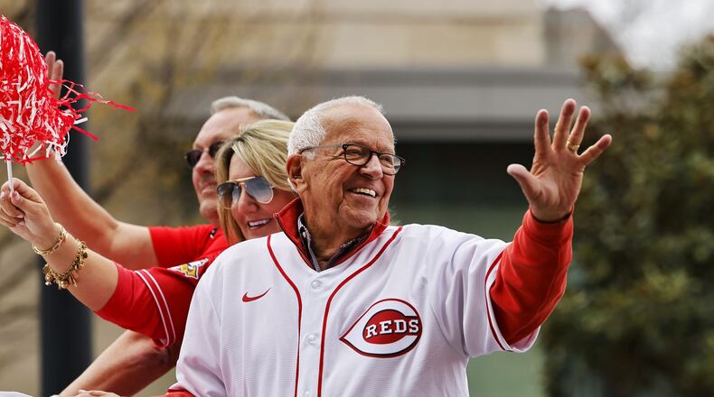 Crowds gathered for the Findlay Market Opening Day Parade Tuesday, April 12, 2022 in downtown Cincinnati before the Reds played their first home game of the season. NICK GRAHAM/STAFF