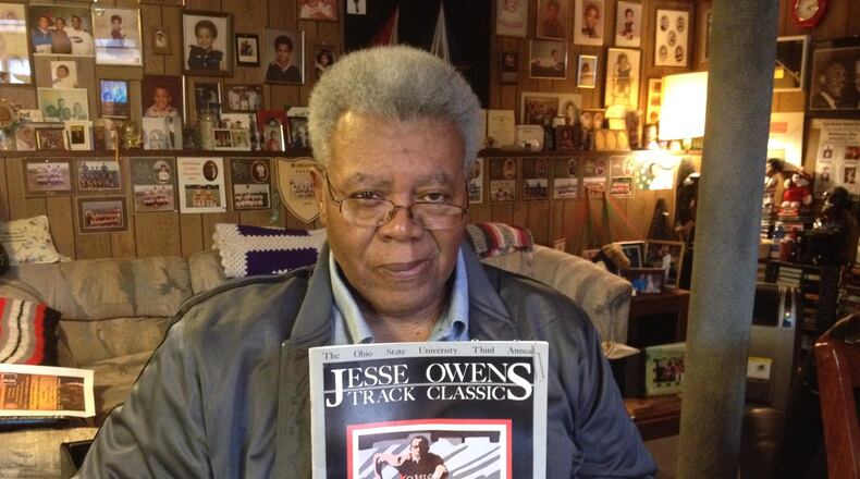 Retired teacher Elmon Prier wrote a tribute to Jesse Owens after the Olympic champion died in 1980. RICK MCCRABB/STAFF