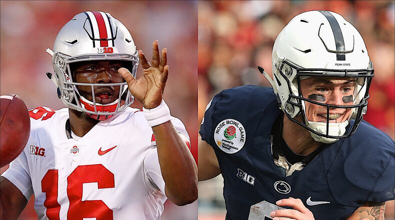 Ohio State's J.T. Barrett and Penn State's Trace McSorely lead two of the Big Ten's best offenses. (Getty Images)