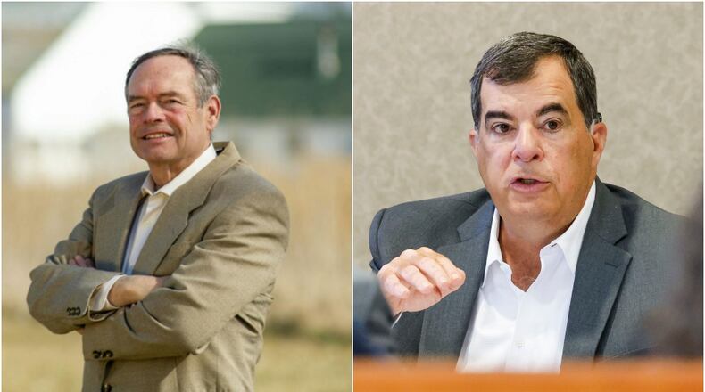 Thomas Cooke (left) and George Lang are running for the Ohio Senate's 4th District in November 2024.