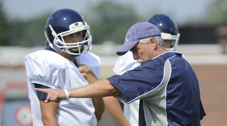 Bob Skidmore is in his fourth season as the Valley View head football coach and his 33rd overall season with the Spartans. MARC PENDLETON / STAFF