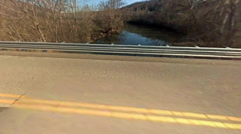 The County Road 182 (Oregonia Road) Bridge over the Little Miami River in Turtlecreek and Washington townships is shown in this Google Earth image.