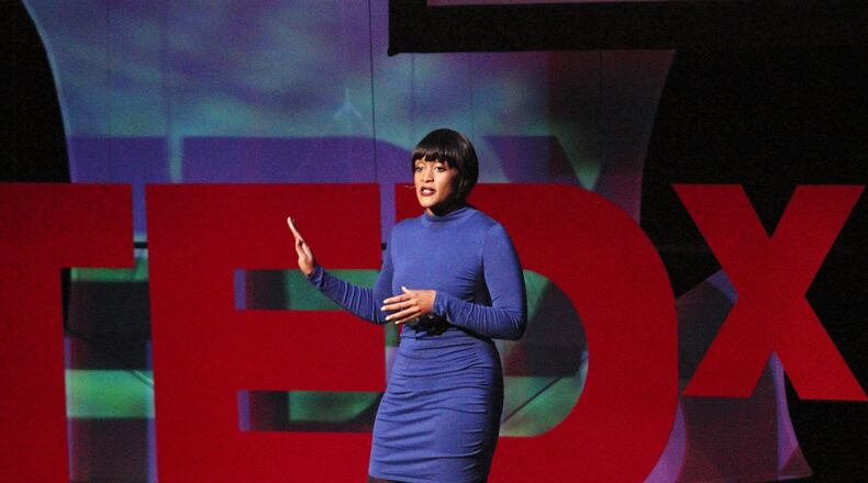 Deondra Parks during TEDx Dayton at the Victoria Theatre in downtown Dayton, Friday, November 15, 2013. The talk marked the first time Parks spoke publicly about her shooting in 2010 by a 22-year-old racist in Wichita Falls, Texas.