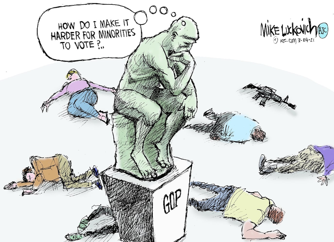 Week in cartoons: Biden press conference, Georgia voting rules and more