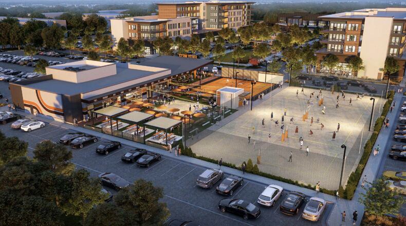 Fifty West's Deerfield Twp. location for the Burger Bar will include sand volleyball courts, as well as pickleball courts. CONTRIBUTED