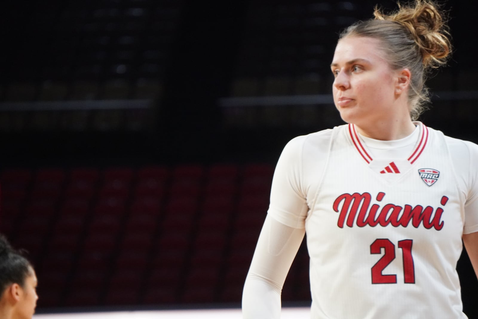 Miami’s Ilse de Vries scored 17 points to lead the RedHawks to a 76-52 victory over Buffalo on Wednesday night at Millett Hall. CHRIS VOGT / CONTRIBUTED