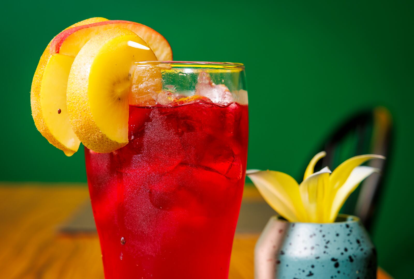 Yard Vybz Nyaminz restaurant offering Jaimacan food is open at 9536 Cincinnati Columbus Road in West Chester Township. Chef and owner, David Williams, and his wife, Nicole, opened the restaurant after doing catering from their home. This is sorrel, a drink popular in Jamaica made with hibiscus and other spices.  NICK GRAHAM/STAFF
