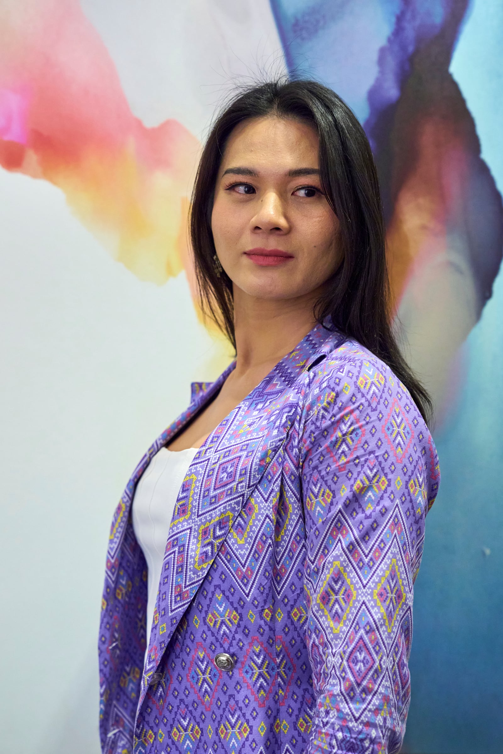 Nikki Phinyapincha, of Thailand, co-founder of Trans Pride Thailand, and Co-Chair of the InterPride Global Transgender Task Force, poses for a portrait, Wednesday, June 4, 2025, during the Human Rights Conference at World Pride, in Washington. (AP Photo/Jacquelyn Martin)