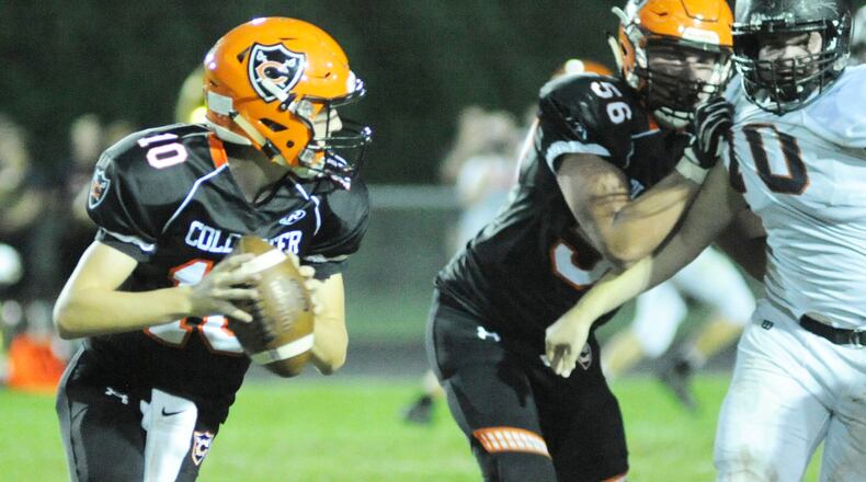 Coldwater QB Jake Hemmelgarn. Coldwater defeated visiting Minster 31-20 in a Week 4 high school football game on Friday, Sept. 14, 2018. MARC PENDLETON / STAFF