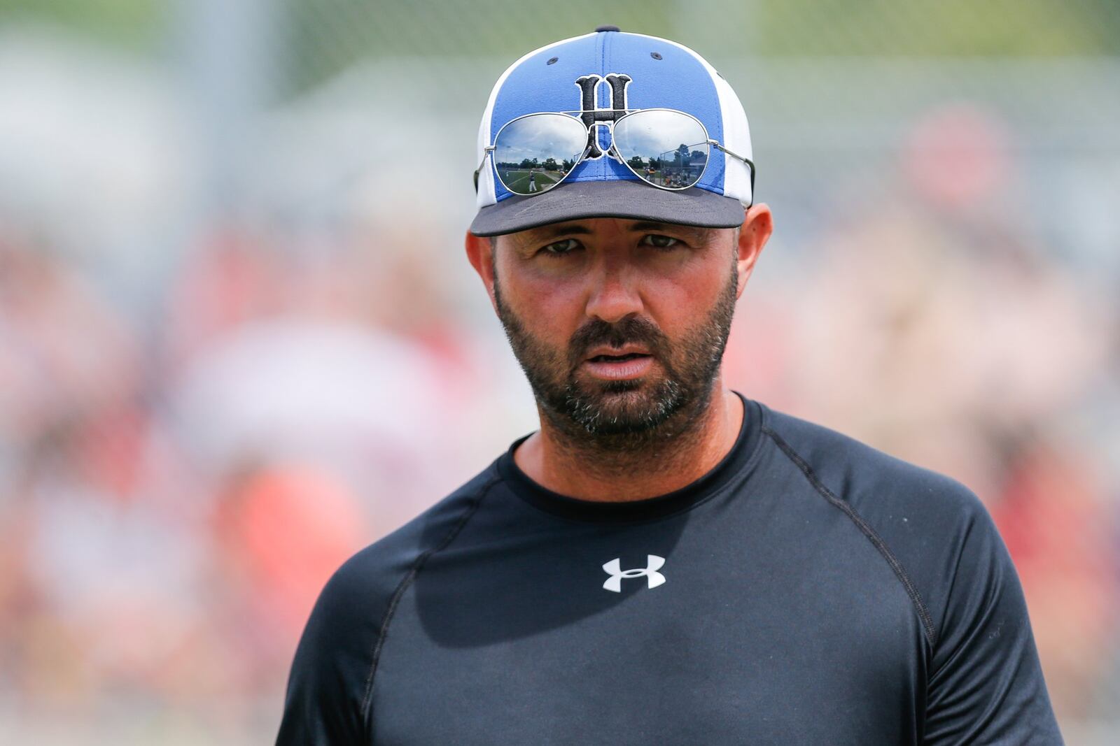 Hamilton West Side head coach Ken Coomer has his game face on during the state tournament in Maumee. CONTRIBUTED PHOTO BY SCOTT GRAU