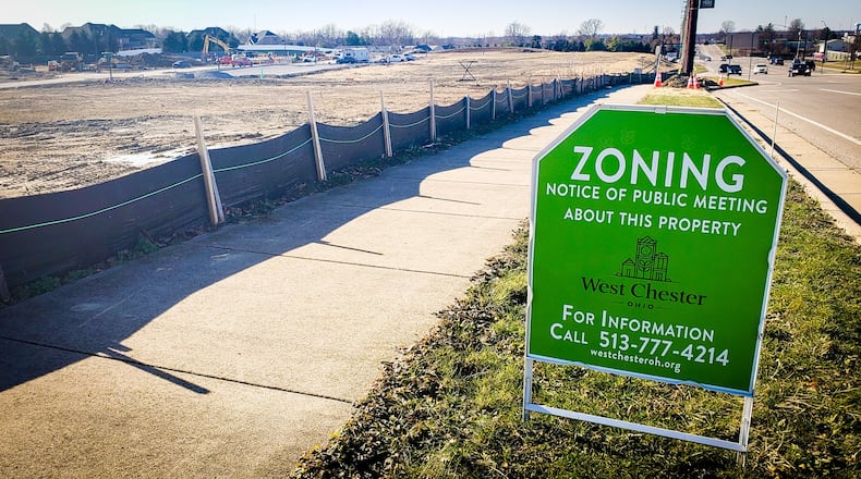 Developer Steiner + Associates has updated its proposal for a site along Liberty Way across the street from Liberty Center. The proposal switches gears for the site, changing plans for a 50,000-square-foot retail center to a 4,000-square-foot Flying Pig Carwash. ERIC SCHWARTZBERG / STAFF