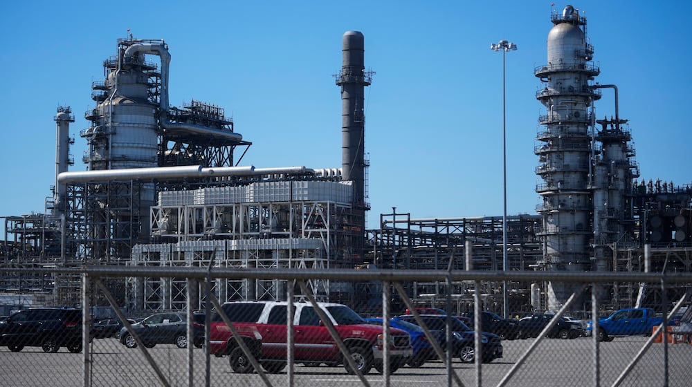 The BP Whiting Refinery is seen Monday, March 9, 2026, in Indiana. (AP Photo/Erin Hooley)