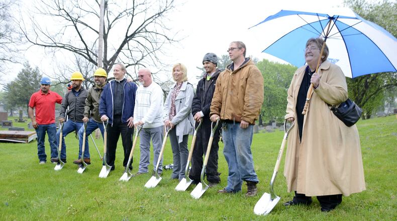 St. Stephens Cemetery in Hamilton had a ground breaking ceremony on Thursday morning, April 25, 2019, at the site of its new 8,100-square-foot columbarium. MICHAEL D. PITMAN/STAFF