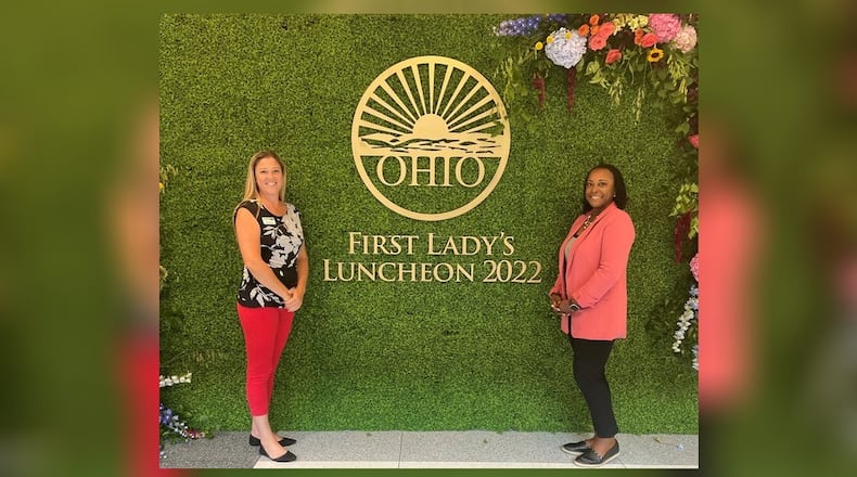 Kimberly Whitton, Butler County United Way community impact manager (left), and Krystal Tipton, Butler County United Way president and CEO, attended the Aug. 9 Annual First Lady Luncheon with Fran DeWine in Columbus. CONTRIBUTED