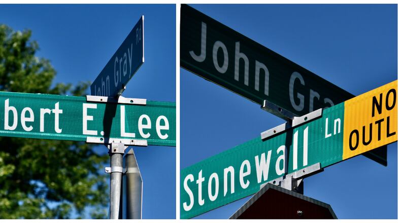 There are a pair of streets off John Gray Road in Fairfield named for Confederate Gens. Robert E. Lee and Thomas "Stonewall" Jackson. City officials are reviewing the process to rename streets in the city. NICK GRAHAM/STAFF