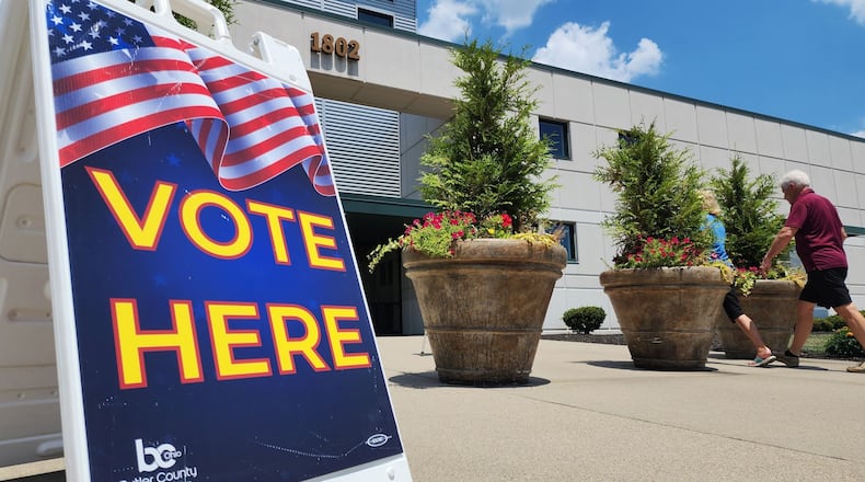 Voters can cast ballots at the Butler County Board of Elections in Hamilton during early voting, which ends on Sunday, Nov. 5. Voters will then have to head to polling locations on Election Day, Nov. 7. Voters can also request vote-by-mail ballots ahead of Election Day. NICK GRAHAM/FILE