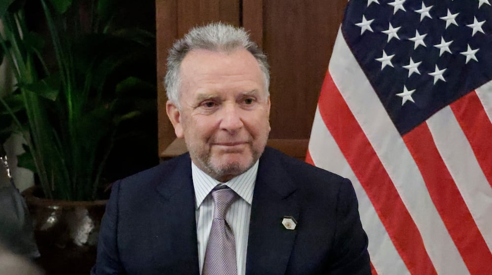 Special Envoy Steve Witkoff attends a meeting with Ukrainian officials Sunday, Nov. 30, 2025, in Hallandale Beach, Fla. (AP Photo/Terry Renna)