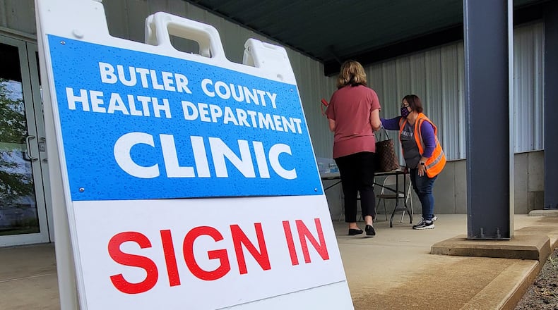The Butler County Health Department with help from other agencies previously had COVID-19 vaccination clinics at the Butler County Fairgrounds in Hamilton. FILE