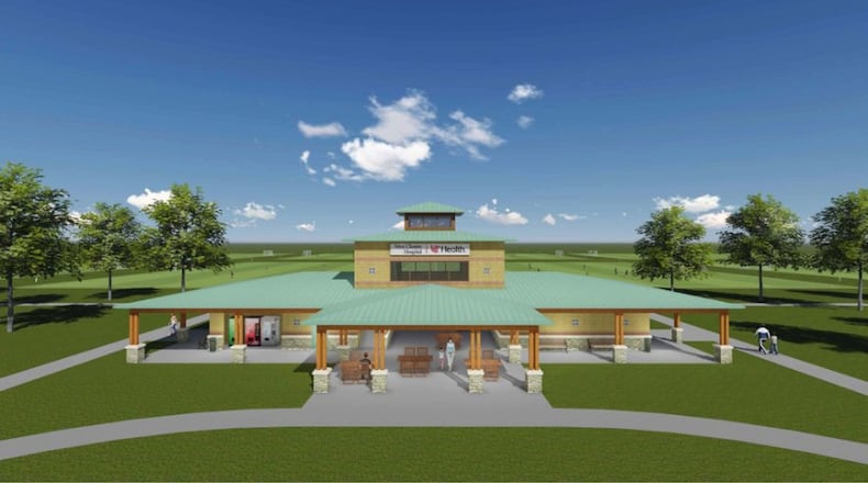 A digital illustration of the field house that will be built at Voice of America Park Athletic Complex in West Chester Twp. Three construction firms have been selected to submit their proposals for the $1 million project. MetroParks of Butler County officials said ground could be broken on the project this spring and could be completed by late summer/early fall. CONTRIBUTED