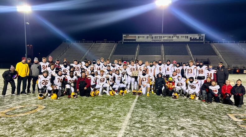 New Bremen defeated Fort Loramie 24-0 in the Division VII, Region 28 championship game at Sidney on Saturday, Nov. 19, 2022. Michael Cooper/CONTRIBUTED