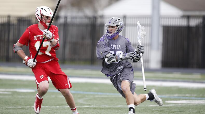Capital University’s Brennan O’Callaghan is shown in action last season during a match against Otterbein. CONTRIBUTED PHOTO BY BEN BARNES