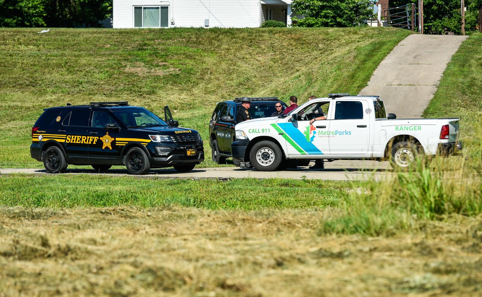 Middletown police and fire officials confirm two boaters made it safely out of the Great Miami River.Crews searched the river after an overturned kayak was spotted in the water Thursday, June 28 in Middletown. NICK GRAHAM/STAFF
