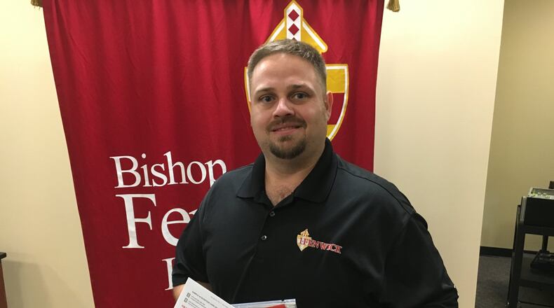 Jason Umberg Sr., assistant principal at Fenwick High School, believes the school’s drug testing policy deters students from first using drugs. In the first year of the program, 1.5 percent of the students at Fenwick tested positive for drugs in their system. RICK McCRABB/STAFF