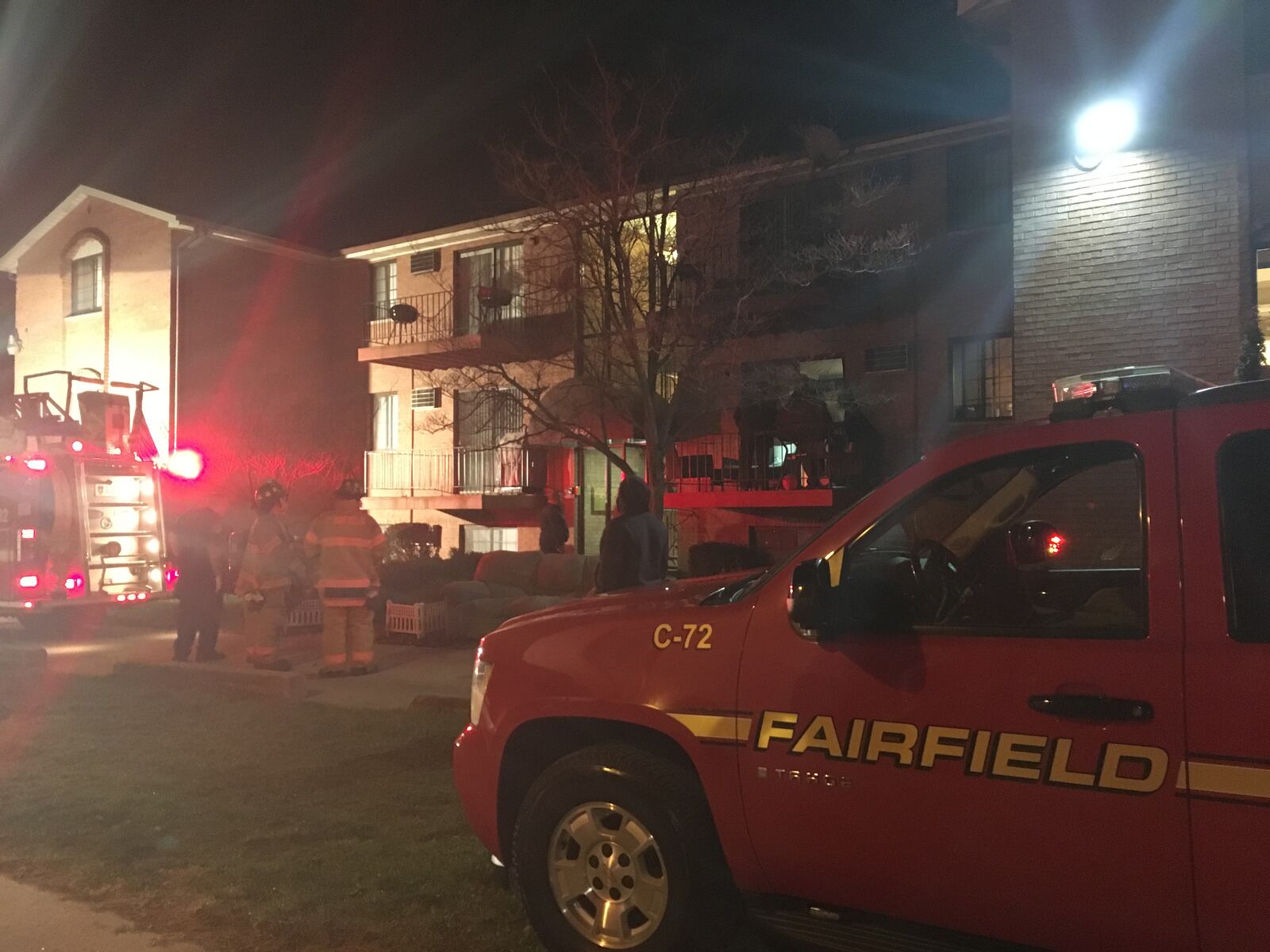 Fairfield apartment fire on Camelot Drive, March 15, 2018. ERIC SCHWARTZBERG/STAFF