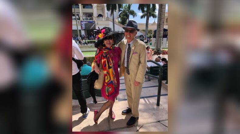 Helen Stevens-Gleason and her husband, Rick, attended the Florida Derby April 1 at Gulfstream Park. They own 200 shares of Mage, a 3-year-old who finished second in the Florida Derby. SUBMITTED PHOTO