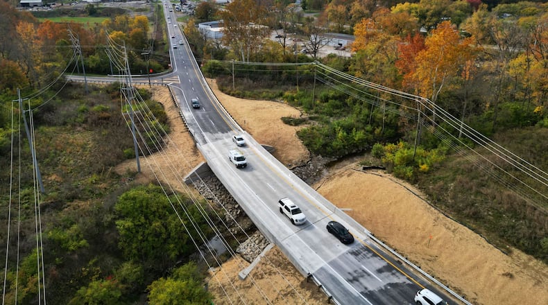 Construction is complete and the north bound lanes of Ohio 4 have reopened Wednesday, Oct. 23. A bridge on Ohio 4 was replaced and turning radius was widened at the intersection of Lesourdsville West Chester Road. NICK GRAHAM/STAFF