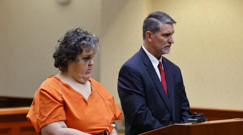 Monica Pennington appeared in Butler County Common Pleas Court Tuesday, Oct. 26, 2021 for arraignment on indicted charges in the shooting death of her sister, Pamela Pennington, in Middletown. NICK GRAHAM/STAFF