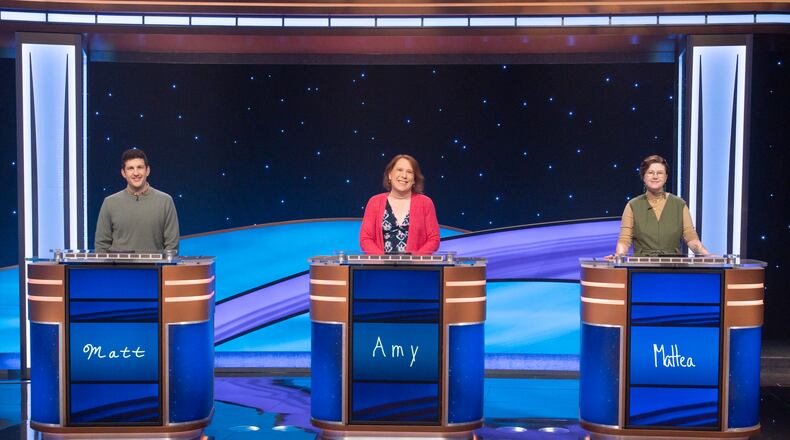 JEOPARDY! MASTERS - ÒGames 7 & 8Ó - The quarterfinals of the ÒJeopardy! MastersÓ tournament continue as Amy Schneider, James Holzhauer, Matt Amodio, Mattea Roach, Victoria Groce and Yogesh Raut battle for the title and grand prize of $500,000. FRIDAY, MAY 10 (8:00-9:01 p.m. EDT) on ABC. (Disney/Eric McCandless)
MATT AMODIO, AMY SCHNEIDER, MATTEA ROACH