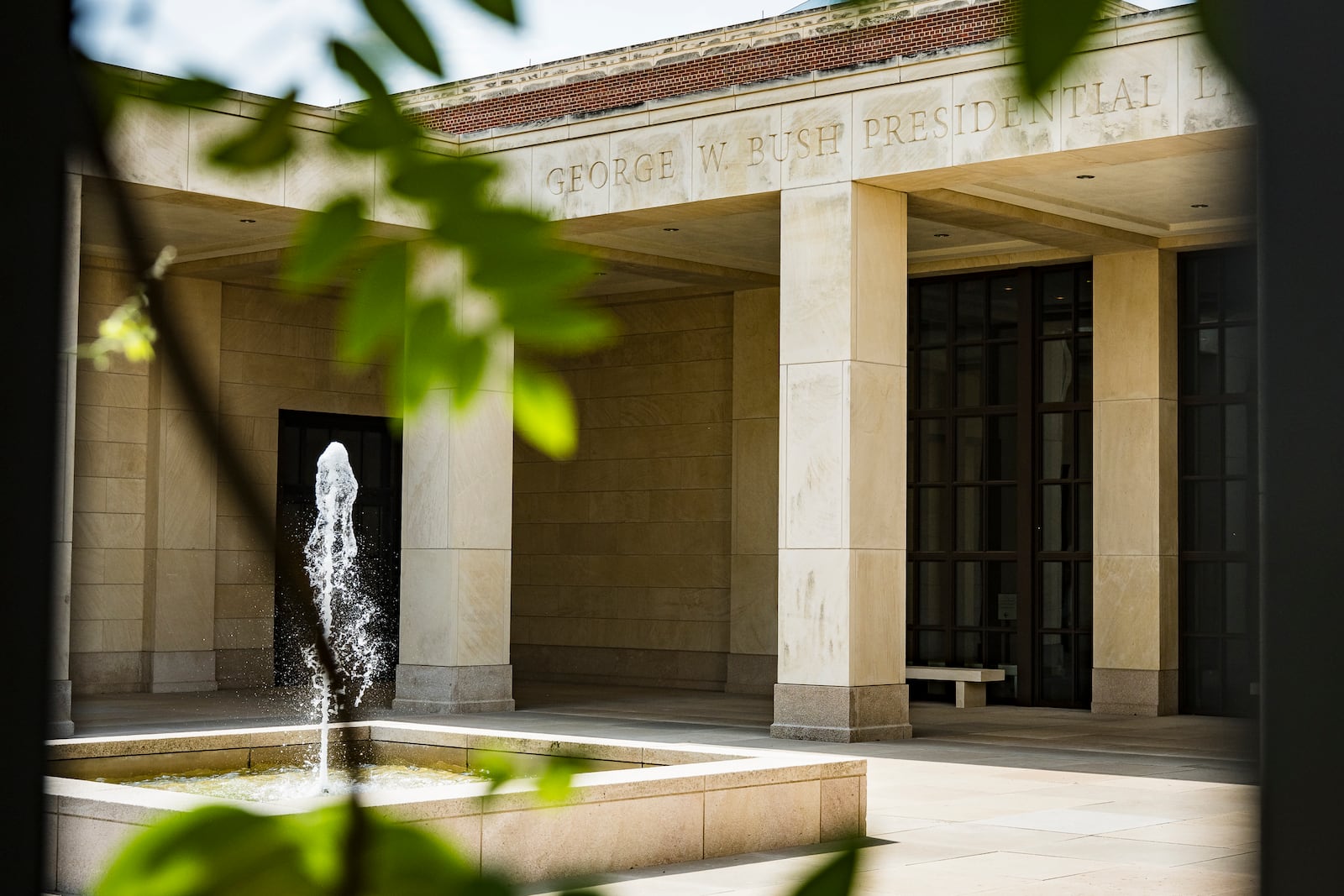 An outside view of the George W. Bush Presidential Museum on Thursday, May 15, 2025 where an exhibit featuring paintings by President George W. Bush is on display in Dallas. (AP Photo/Jessica Tobias)