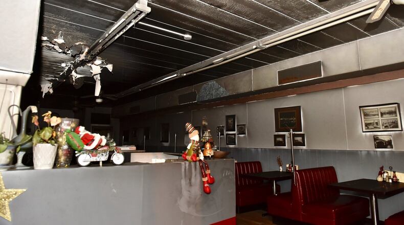 A fire in the kitchen caused damaged at Kostas Restaurant in Hamilton on Tuesday morning, Dec. 17, 2019. NICK GRAHAM / STAFF