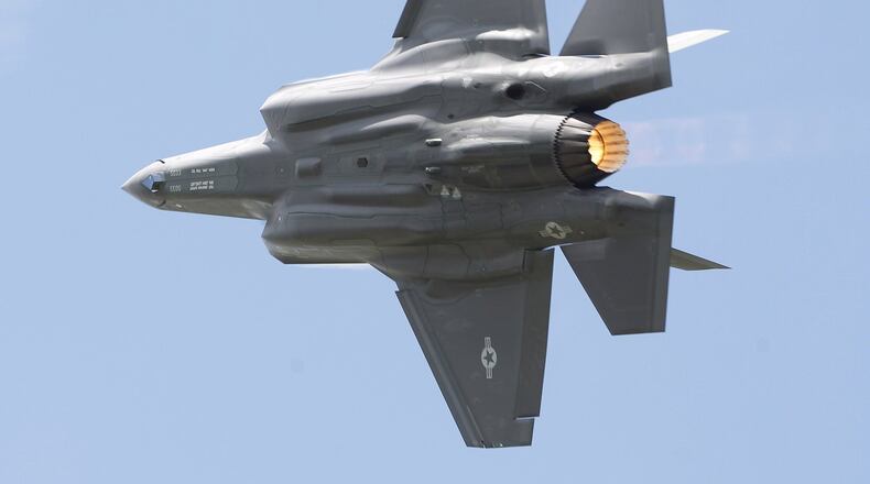 A Lockheed F-35A flies at the Vectren Dayton Air Show in June, 2017. TY GREENLEES / STAFF
