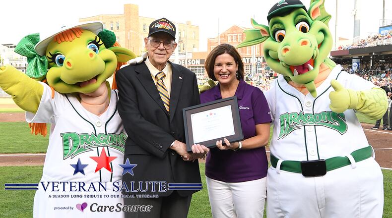 Dayton Dragon’s and CareSource team up for the second year of their CareSource Veteran Salute. Photo provided by Dayton Dragons.