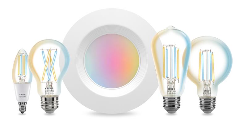 Connected Max Glass Bulbs and Downlight (Graphic: Business Wire)