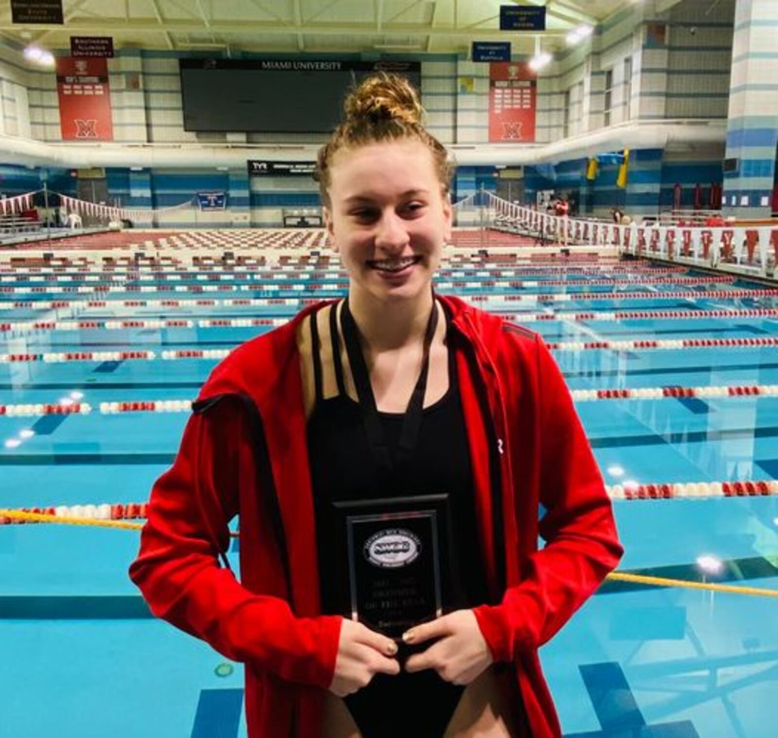 Junior Maren Patterson was named Southwest Ohio Conference girls’ Swimmer of the Year after her performance in the league championships. It was her second award, having captured the same honor after her freshman season. CONTRIBUTED