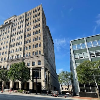 The Butler County Government Services Center, which houses courtrooms, city council chambers and many more county offices, is on High Street in downtown Hamilton. STAFF FILE PHOTO