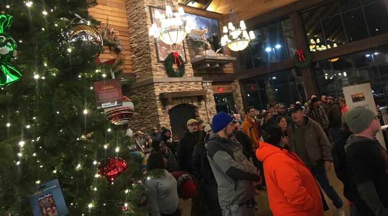 Shoppers camped out overnight at the Cabela’s in Centerville for Black Friday deals. KARA DRISCOLL/STAFF