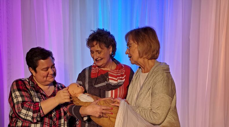 "Motherhood Out Loud" will be presented later this month by Middletown Lyric Theater. The play is a series of scenes, monologues, and vignettes about the joys and moving moments that celebrate the female experience. Pictured, from left, are Karen Oehler, Pam Fugett and Betty Coulter. PROVIDED